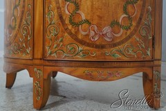 F70335: WELLINGTON HALL Satinwood Adams Painted Demi Lune Cabinet