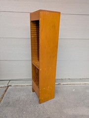 Vintage Art Deco Rustic Wood Mid Century Modern LP Vinyl Record File Cabinet C9