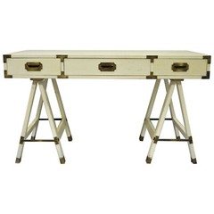 Two Vintage Campaign desks with original brass hardware 