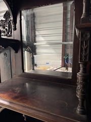 Victorian Etage, Mirrored cabinet, Carved Griffins Floral, Metalwork, Gothic