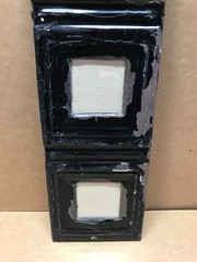 VTG 5×17 Multi Triple Black 3″ Photo Tin Ceiling Metal Picture Frame Old 643-26B