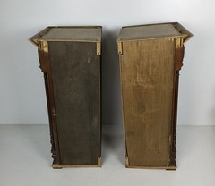 pair Stunning Antique Corner Cabinets Hand Carved Wood right left corner with s