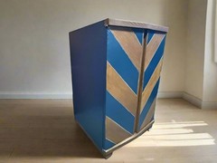 1960s Mid-Century Modern Wine & Liquor Bar Cabinet with Wine Fridge