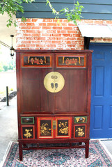 Chinese Antique 4 Drawer 4 Door Armoire / Cabinet