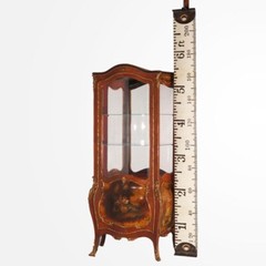 Antique Vernis Martin Decorated Kingwood & Ormolu Bombe Vitrine c1900