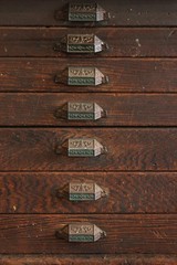 c.1900s Antique Primitive 25″ Desktop Tool Stationery File Cabinet Vtg 7 Drawers