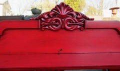 Vintage Victorian Grannie Upscale WOW Red Urban BOHO CHIC Buffet Mirror Dresser