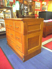 1914 Quartersawn Oak BARRISTER Card Catalog Apothecary Industrial File Cabinet
