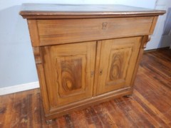 Antique German Pine Dry sink Cupboard Lift Top Original Grain Painted drysink