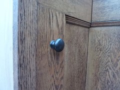PRETTY custom made OAK kitchen corner CABINET salvaged quartersawn OAK board 34″