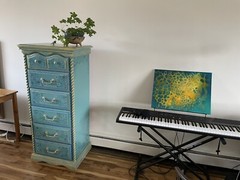 Vintage hand-painted wooden cabinet
