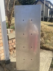 Vintage Retro Industrial Silver Metal Hanging Cabinet by Eagle Machinery Co