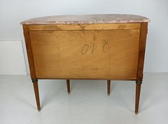 Cabinet Wood Marble top Inlay Marquetry Brass Trims medallions Commode cabinet v