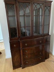 Vintage China Cabinet with Glass Doors