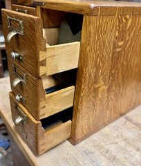 Antique Wood Tiger Oak Library Bureau Maker 6 Drawer Card Catalog File Cabinet