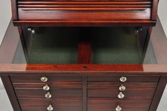 Antique General Optical Mahogany Ophthalmic Cabinet Roll Top Medical Work Desk
