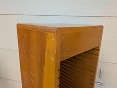 Vintage Art Deco Rustic Wood Mid Century Modern LP Vinyl Record File Cabinet C9