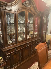 Ashley Furniture china cabinet vintage with Interior Lights.  7’x18”x8’