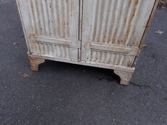 Antique Corrugated Steel Locker Storage Cabinet