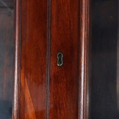 Oversized Antique Sheraton Flame Mahogany Step Back Cupboard c1830