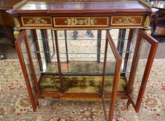 19th Century French Louis XVI Style Mahogany Bronze Mounted Cabinet Vitrine