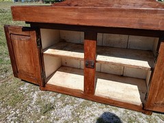 Antique Early Pennsylvania Primitive Cherry Dry Sink Hand Crafted 1840s Era