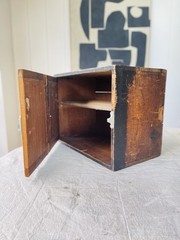 Antique vintage 1930s Wooden Wall Cupboard Factory Industrial Shelf Bathroom