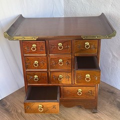 Vintage Korean Apothecary Cabinet With 11 Drawer Asian Herb Jewellery Storage
