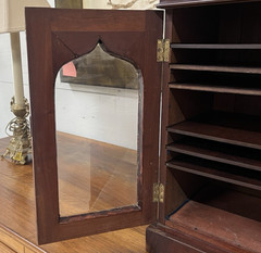 ENGLISH MAHOGANY TABLETOP COLLECTOR’S CABINET 20 5/8″ TALL