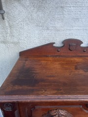 Antique Washstand With Backsplash & Carved Pulls c1860-1870