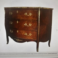 Antique French LXV style Bronze decorations Marble top 3 drawer dresser, 1900