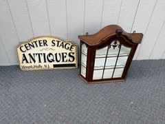 67662 Victorian Wall Hanging Curio Cabinet with Glass Door
