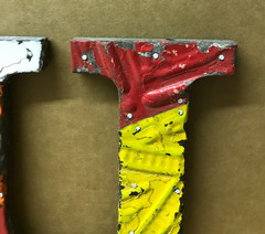 Decorative Salvaged Tin Ceiling 8″ Patchwork Mix Color Letter U Metal 171-26B