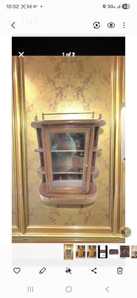 Vintage Cherry Miniature Display Cabinet or Curio