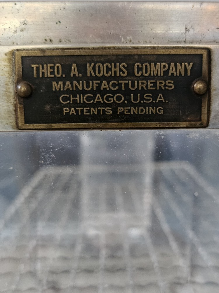 Antique Theo A Kochs Chicago Barber Shop Sterilizer Cabinet Glass & Metal