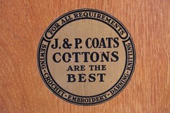 ANTIQUE J&P COATS Five Drawer Country Store Display Spool Cabinet, SOLID! NICE!!