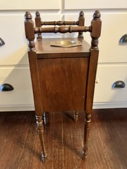 VTG Smoker Cabinet Brass Ashtray 1 Door Wooden Smoking Stand Pipe Humidor