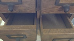 Rare Vintage Oak 4 Drawer Wooden Card Catalog File Cabinet Medical