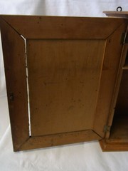 Antique German Art Nouveau Carved Wood Wall Cabinet Poker Work #<