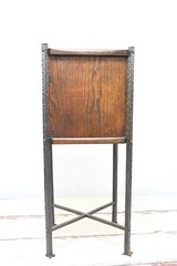Antique OOAK Handcrafted Iron Stand And Hardware Accent Cabinet Smoking Document