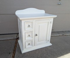 Vintage Victorian Shabby Chic White Painted Dry Sink Cabinet Wash Stand Table W6