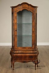 Italian Rococo Style Walnut Bombe Vitrine
