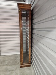 Illuminated Mirror Back Curio Cabinet with Glass Doors and Shelves and Led Light