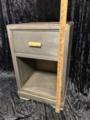 Vintage Metal Age Deco Simmons Furniture 1 Drawer Cabinet Side Table 22×14.5×13″