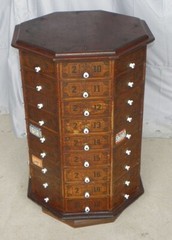 Antique Country Store Screw & Bolt Cabinet – original stenciling