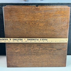 Antique Weis Oak 2 Drawer Card Catalog Desktop File Cabinet Library Storage Box