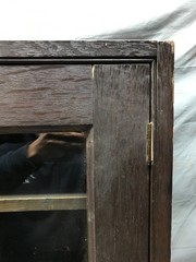 VTG Oak Double Door Bookcase Doctors Medicine Cabinet 20×43 Old 1502-25B