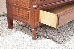 Antique French Louis XVI Style 94″ Curio China Display Cabinet Bookcase w Bronze