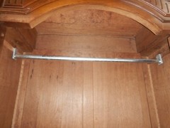 Antique French Renaissance Carved Walnut Wardrobe large Beveled Mirror