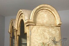 54933: Chinoiserie 2 Door Bonnet Top China Display Cabinet